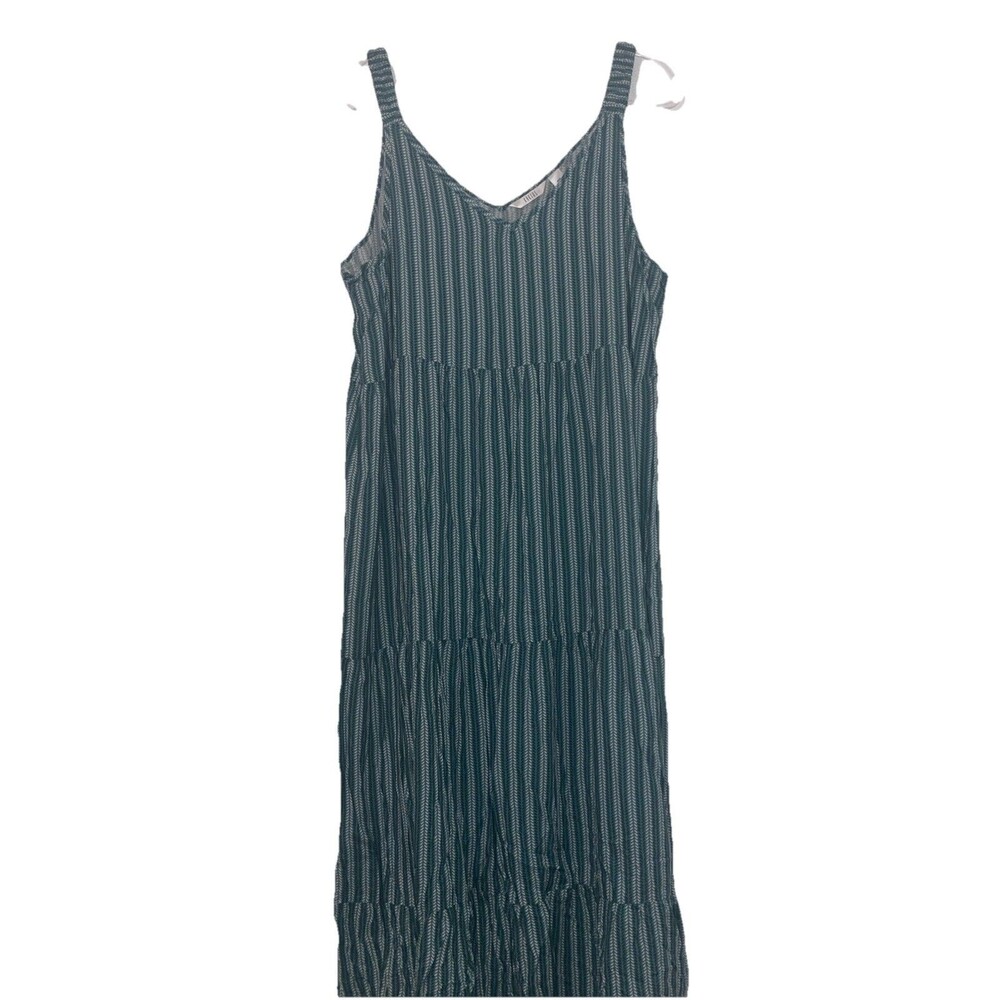 Kaktus Women’s XL Dress Vneck Tiered Maxi Sleeveless Travel Beach Lagenlook